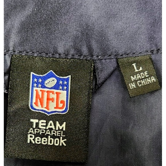 Reebok NFL New England Patriots Windbreaker Jacket Men's Size L Navy Blue - Picture 8 of 8